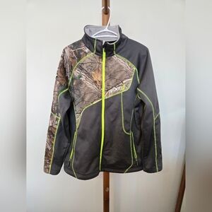FXR Mens Outdoor Performance Lined Camouflage and Gray Zip Jacket Size Large